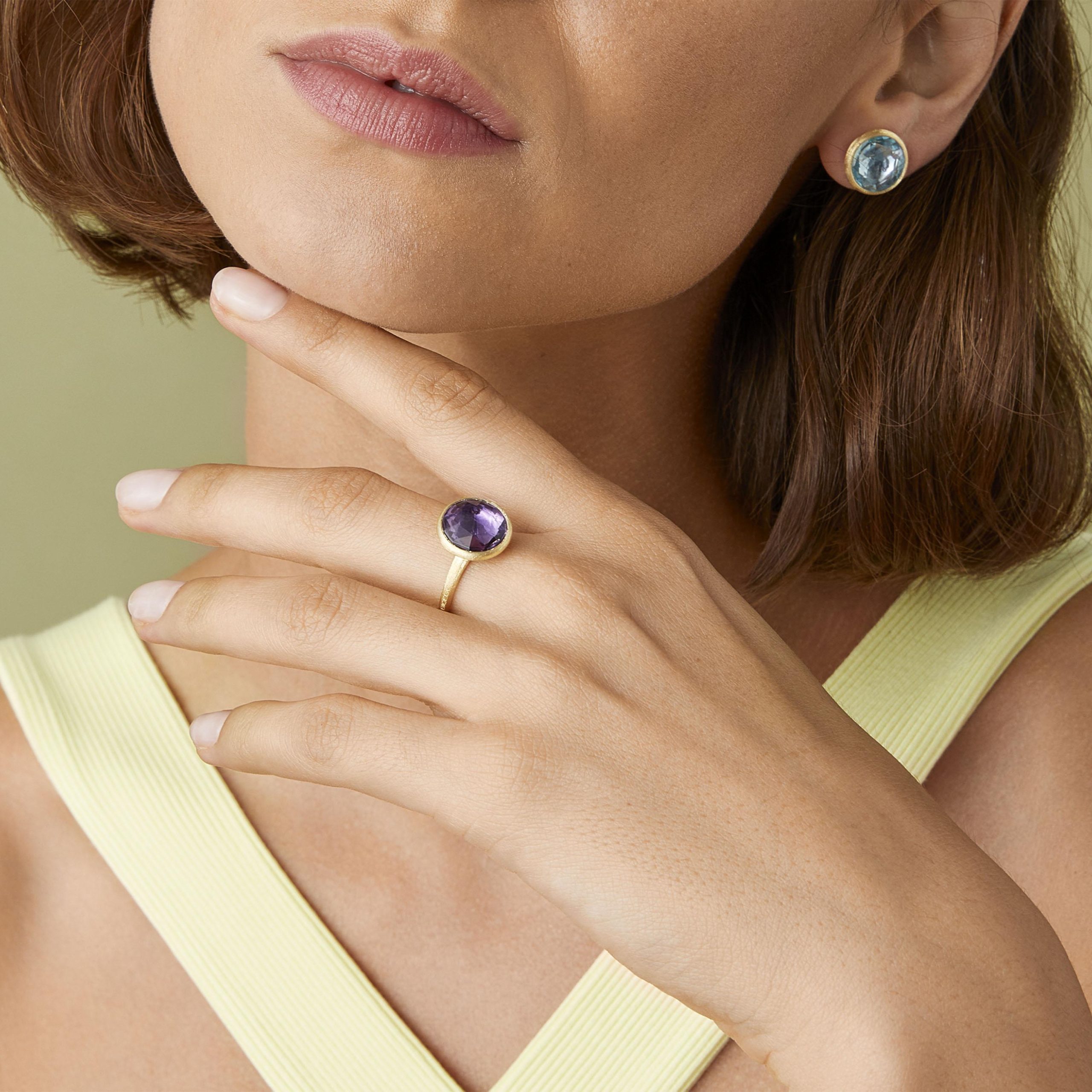 Jaipur color anello con ametista, modello grande