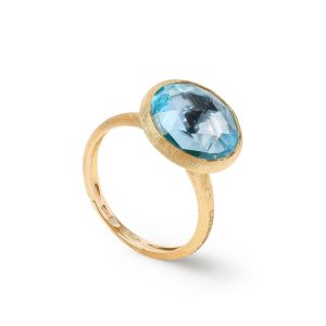 Jaipur color anello con topazio azzurro, modello grande