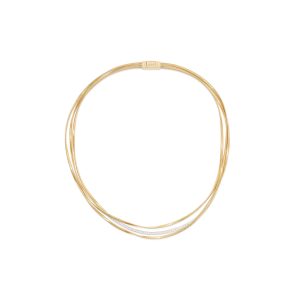 Marrakech collana a tre fili in oro giallo con inserto di diamanti