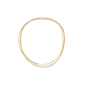 Marrakech collana a tre fili in oro giallo con inserto di diamanti