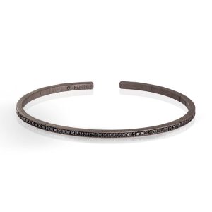 Bracciale uomo in titanio tutto incassato e 99 diamanti black