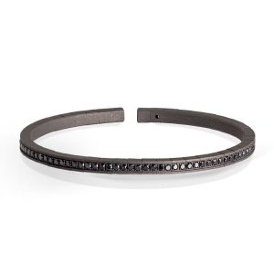 Bracciale uomo big in titanio tutto incassato e 99 diamanti black