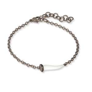 Bracciale da uomo in titanio e 5 diamanti black