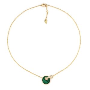 Collana Giove malachite e diamanti