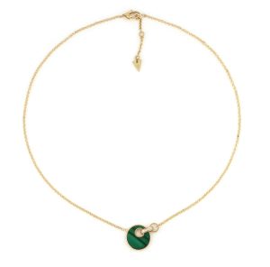 Collana Giove malachite e diamanti