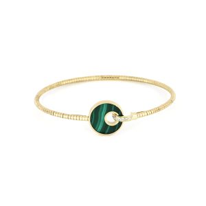 Bracciale rigido Giove malachite e diamanti