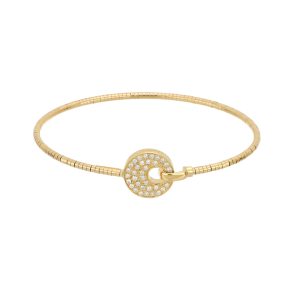 Bracciale rigido Giove oro giallo con pavé di diamanti