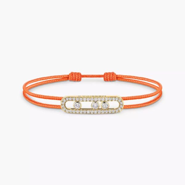 Cordino Messika CARE(S) arancione con pavé