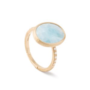 Anello Siviglia color acquamarina e diamanti