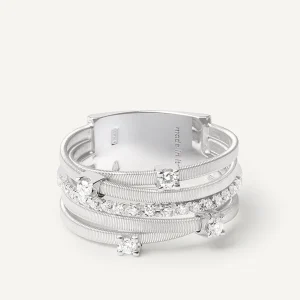 Anello Goa a cinque fasce con diamanti incastonati a griffe