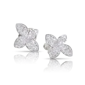 Orecchini Foglia Oro Bianco Petit Garden small