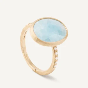 Anello Siviglia color acquamarina e diamanti