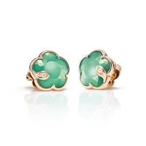 Orecchini Petit Joli Lunaire Oro Rosa con gemma verde