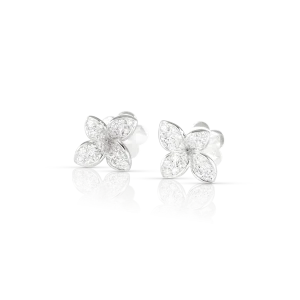 Orecchini Foglia Petit Garden con diamanti compatti small