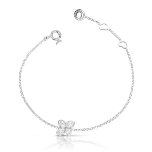 Bracciale Foglia Petit Garden Oro Bianco e diamanti compatti
