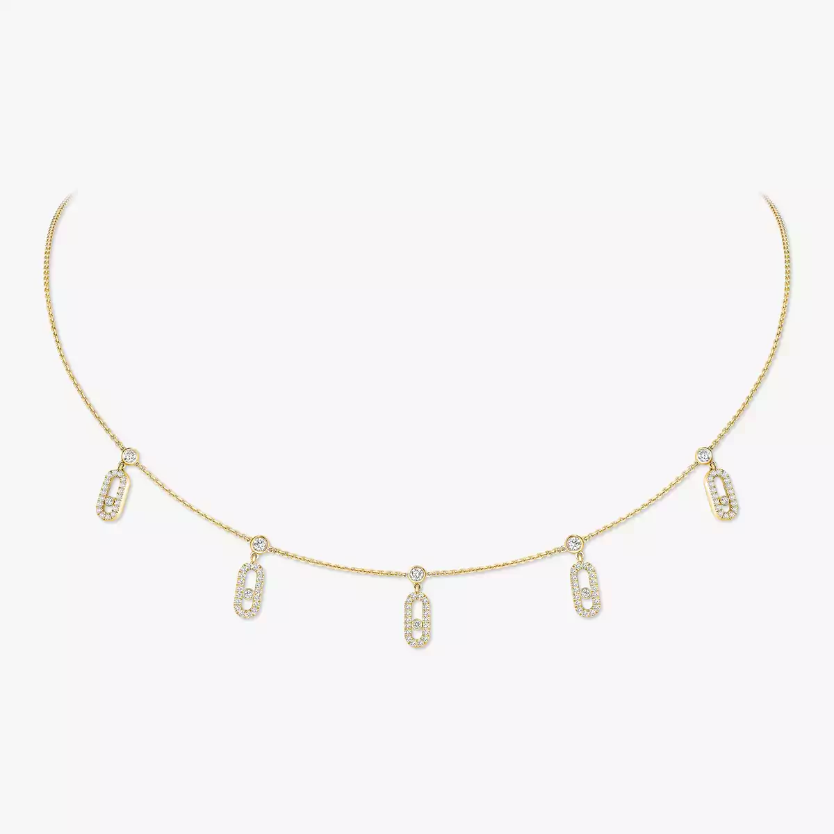 Chocker Move Uno con charm e pavé
