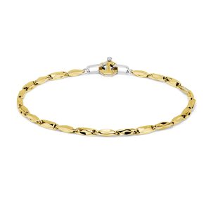 Bracciale oro giallo, oro bianco e diamanti