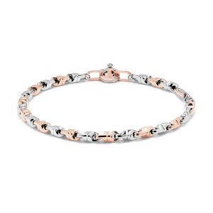 Bracciale oro rosa, oro bianco e diamanti