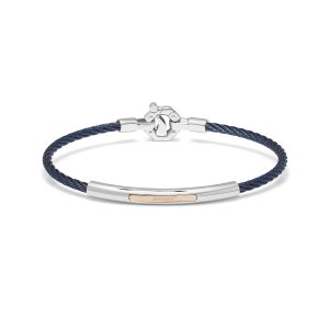 Bracciale acciaio, oro rosa e diamanti