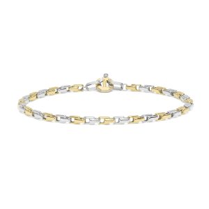 Bracciale oro giallo, oro bianco e diamanti