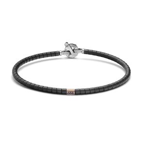 Bracciale titanio, acciaio, ceramica, oro rosa e diamanti