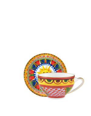 Tazza tè con piattino in porcellana fine