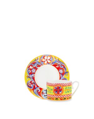 Tazza tè con piattino in porcellana fine