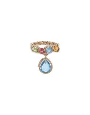 Anello Rainbow oro giallo 18 carati e gemme multicolore