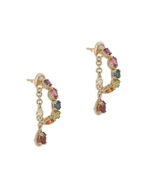 Orecchini Rainbow oro giallo 18 carati e gemme multicolore