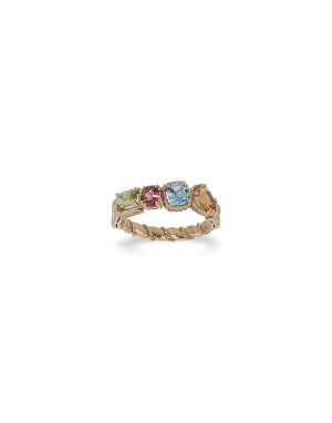 Anello Rainbow oro giallo 18 carati e gemme multicolore