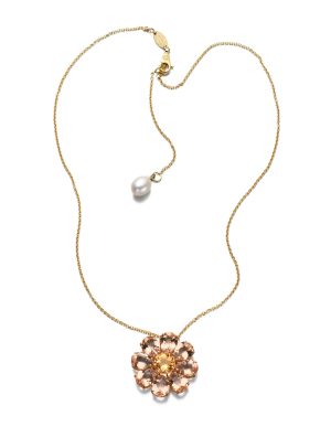 Pendente Spring oro giallo e rosa 18 carati e morganiti