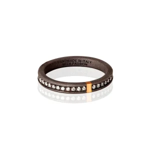 Veretta girodito in titanio, oro 18 kt e 43 diamanti white