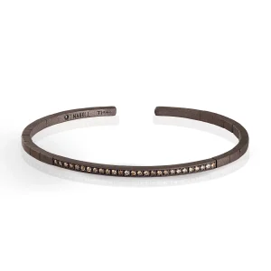 Bracciale a molla in titanio e 27 diamanti brown da 1 punto